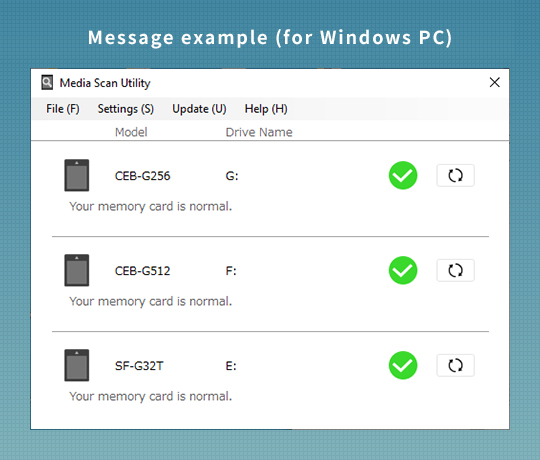 Message screen example (when using on a Windows PC) Message screen example (when using on a Mac)